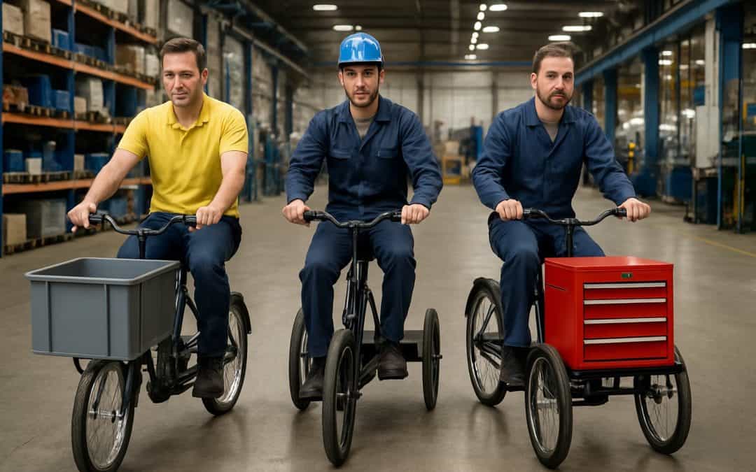 3 exemples de configurations efficaces pour un tricycle industriel
